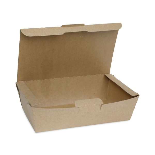 Pactiv Evergreen EarthChoice Tamper Evident OneBox Paper Box, 9.04 x 4.85 x 2.75, Kraft, PK162, 162PK NOB04SKECTE - main